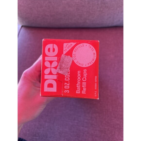 VTG Dixie 3 oz Bath Cups 100 Count 1974 Yellow Floral Peacock Sealed In Box NOS - Picture 5 of 6